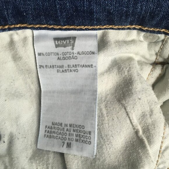 Levis 524 Too Superlow Jeans Womens 7 Blue Bootcut Low Rise Stretch Denim - Picture 8 of 16